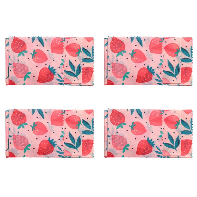 Beeswax Wrap Reusable - B62B-4Set Lot de 4 enveloppes réutilisables