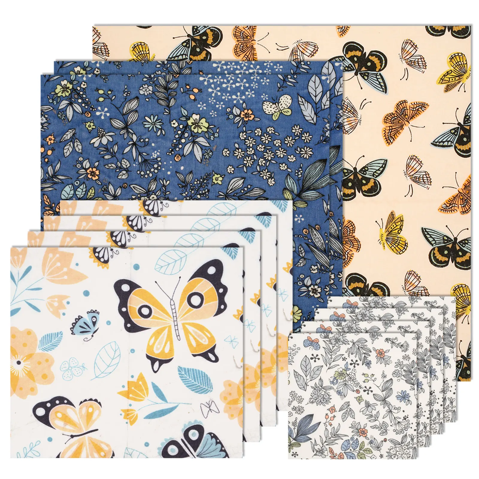 Beeswax Wrap Reusable - Ensemble de 11 emballages alimentaires en