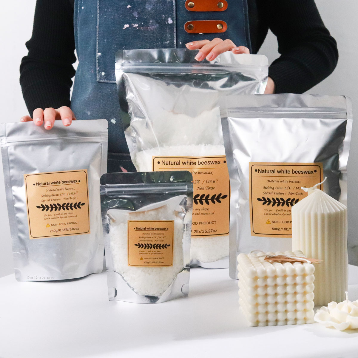 Cire d'abeille blanche, bougie - Beeswax Wrap Reusable avis et prix